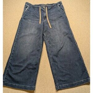 American Eagle Low Rise Baggy Wide Leg Jeans Women’s XL Blue Denim